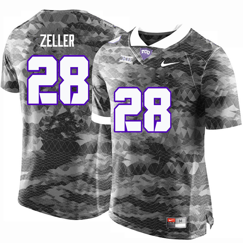 Men #28 Patrick Zeller TCU Horned Frogs College Football Jerseys-Gray